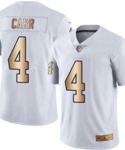 Nike Raiders #4 Derek Carr White Men's Stitched NFL Limited Gold Rush Jersey