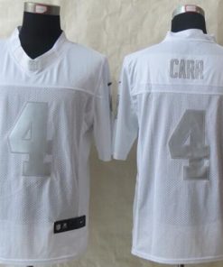 Nike Raiders #4 Derek Carr White Men's Stitched NFL Limited Platinum Jersey