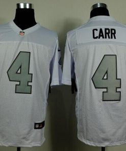 Nike Raiders #4 Derek Carr White Silver No. Men's Stitched NFL Elite Jersey