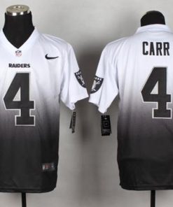 Nike Raiders #4 Derek Carr White/Black Men's Stitched NFL Elite Fadeaway Fashion Jersey