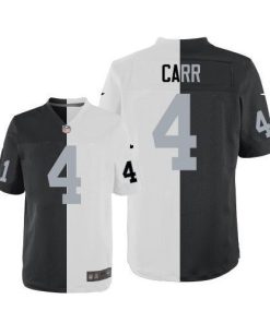 Nike Raiders #4 Derek Carr White/Black Men's Stitched NFL Elite Split Jersey