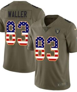 Nike Raiders #83 Darren Waller Olive/USA Flag Men's Stitched NFL Limited 2017 Salute To Service Jersey