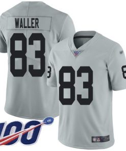 Nike Raiders #83 Darren Waller Silver Men's Stitched NFL Limited Inverted Legend 100th Season Jersey