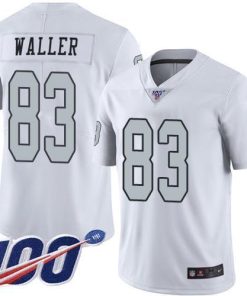 Nike Raiders #83 Darren Waller White Men's Stitched NFL Limited Rush 100th Season Jersey