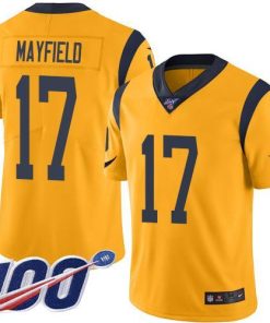 Nike Rams #17 Baker Mayfield Gold Men's Stitched NFL Limited Rush 100th Season Jersey