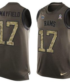 Nike Rams #17 Baker Mayfield Green Men's Stitched NFL Limited Salute To Service Tank Top Jersey
