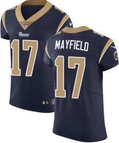 Nike Rams #17 Baker Mayfield Navy Blue Team Color Men's Stitched NFL Vapor Untouchable Elite Jersey