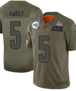 Nike Rams #5 Jalen Ramsey Camo Super Bowl LVI Patch Men's Stitched NFL Limited 2019 Salute To Service Jersey