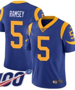Nike Rams #5 Jalen Ramsey Royal Blue Alternate Men's Stitched NFL 100th Season Vapor Limited Jersey