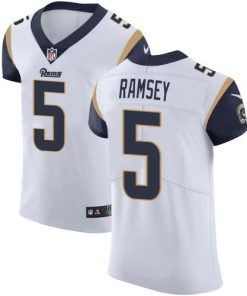 Nike Rams #5 Jalen Ramsey White Men's Stitched NFL Vapor Untouchable Elite Jersey