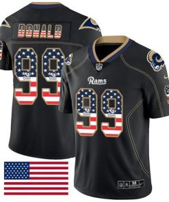 Nike Rams #99 Aaron Donald Black Men's Stitched NFL Limited Rush USA Flag Jersey