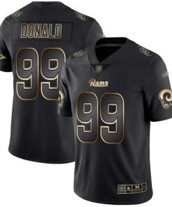 Nike Rams #99 Aaron Donald Black/Gold Men's Stitched NFL Vapor Untouchable Limited Jersey