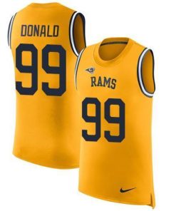 Nike Rams #99 Aaron Donald Gold Men's Stitched NFL Limited Rush Tank Top Jersey
