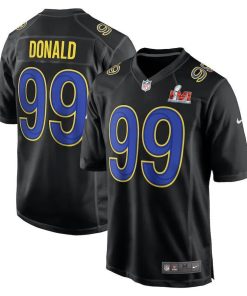 Nike Rams #99 Aaron Donald Nike Black Men's Super Bowl LVI Bound Game Fashion Jersey
