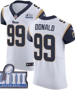 Nike Rams #99 Aaron Donald White Super Bowl LIII Bound Men's Stitched NFL Vapor Untouchable Elite Jersey