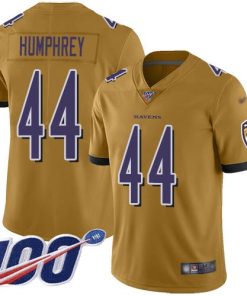 Nike Ravens #44 Marlon Humphrey Gold Men's Stitched NFL Limited Inverted Legend 100th Season Jersey