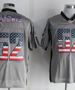Nike Ravens #52 Ray Lewis Grey Men's Stitched NFL Elite USA Flag Fashion Jersey