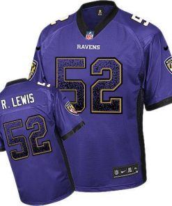 Nike Ravens #52 Ray Lewis Purple Team Color Men's Stitched NFL Elite Drift Fashion Jersey