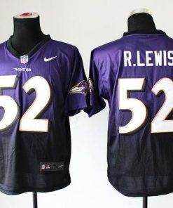 Nike Ravens #52 Ray Lewis Purple/Black Men's Stitched NFL Elite Fadeaway Fashion Jersey