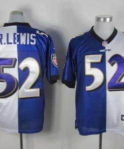Nike Ravens #52 Ray Lewis Purple/White Men's Stitched NFL Elite Split Jersey