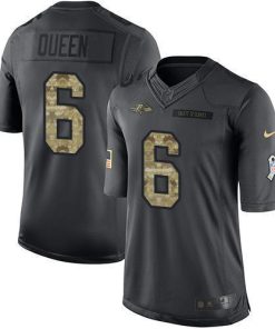 Nike Ravens #6 Patrick Queen Black Men's Stitched NFL Limited 2016 Salute To Service Jersey
