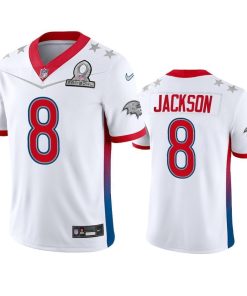 Nike Ravens #8 Lamar Jackson Men's NFL 2022 AFC Pro Bowl Game Jersey White