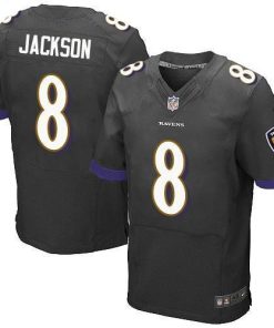 Nike Ravens #8 Lamar Jackson Black Alternate Men's Stitched NFL New Elite Jersey