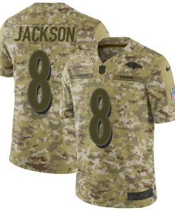 Nike Ravens #8 Lamar Jackson Camo Men's Stitched NFL Limited 2018 Salute To Service Jersey