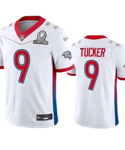 Nike Ravens #9 Justin Tucker Men's NFL 2022 AFC Pro Bowl Game Jersey White