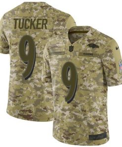 Nike Ravens #9 Justin Tucker Camo Men's Stitched NFL Limited 2018 Salute To Service Jersey