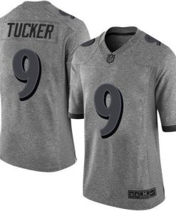 Nike Ravens #9 Justin Tucker Gray Men's Stitched NFL Limited Gridiron Gray Jersey