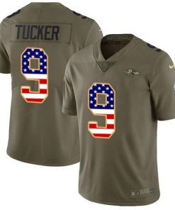 Nike Ravens #9 Justin Tucker Olive/USA Flag Men's Stitched NFL Limited 2017 Salute To Service Jersey
