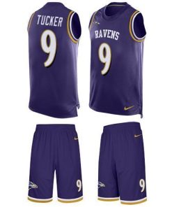Nike Ravens #9 Justin Tucker Purple Team Color Men's Stitched NFL Limited Tank Top Suit Jersey