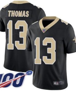Nike Saints #13 Michael Thomas Black Team Color Men's Stitched NFL 100th Season Vapor Limited Jersey