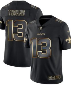 Nike Saints #13 Michael Thomas Black/Gold Men's Stitched NFL Vapor Untouchable Limited Jersey