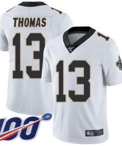 Nike Saints #13 Michael Thomas White Men's Stitched NFL 100th Season Vapor Limited Jersey