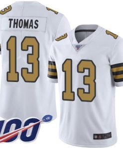 Nike Saints #13 Michael Thomas White Men's Stitched NFL Limited Rush 100th Season Jersey
