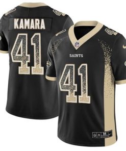 Nike Saints #41 Alvin Kamara Black Team Color Men's Stitched NFL Limited Rush Drift Fashion Jersey