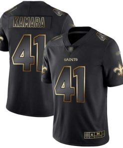 Nike Saints #41 Alvin Kamara Black/Gold Men's Stitched NFL Vapor Untouchable Limited Jersey