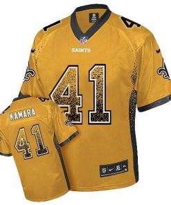 Nike Saints #41 Alvin Kamara Gold Men's Stitched NFL Elite Drift Fashion Jersey