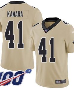 Nike Saints #41 Alvin Kamara Gold Men's Stitched NFL Limited Inverted Legend 100th Season Jersey