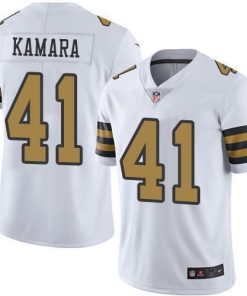 Nike Saints #41 Alvin Kamara White Men's Stitched NFL Limited Rush Jersey
