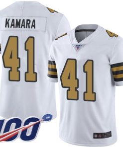 Nike Saints #41 Alvin Kamara White Men's Stitched NFL Limited Rush 100th Season Jersey