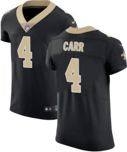 Nike Saints #4 Derek Carr Black Team Color Men's Stitched NFL Vapor Untouchable Elite Jersey