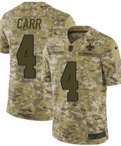 Nike Saints #4 Derek Carr Camo Men's Stitched NFL Limited 2018 Salute To Service Jersey
