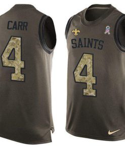 Nike Saints #4 Derek Carr Green Men's Stitched NFL Limited Salute To Service Tank Top Jersey
