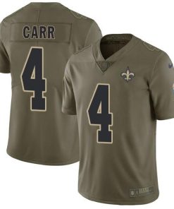 Nike Saints #4 Derek Carr Olive Men's Stitched NFL Limited 2017 Salute To Service Jersey