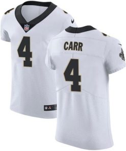 Nike Saints #4 Derek Carr White Men's Stitched NFL Vapor Untouchable Elite Jersey