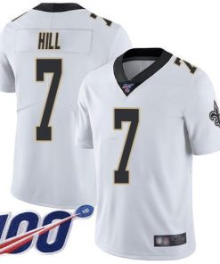 Nike Saints #7 Taysom Hill White Men's Stitched NFL 100th Season Vapor Limited Jersey