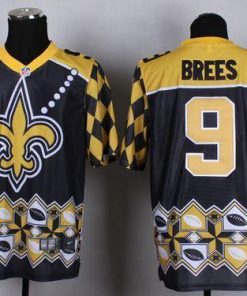 Nike Saints #9 Drew Brees Black Men's Stitched NFL Elite Noble Fashion Jersey